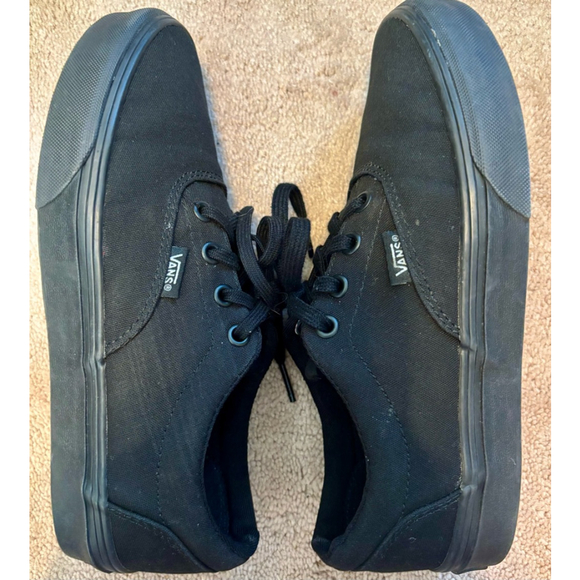 Vans Shoes - Vans Women’s Black Canvas Low Top Sneakers Size 7 | Classic Lace-Up Skate Shoes